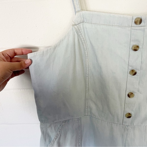 Old Navy Chambray Cami Jumpsuit Blue Wide Leg Cropped Spring Summer Size XXL - Picture 8 of 13